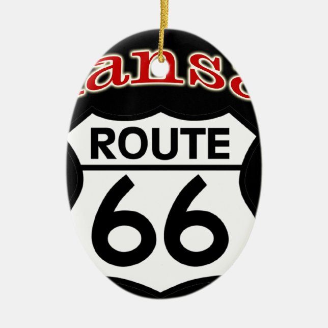 Kansas Route 66 Shield Ceramic Ornament (Front)