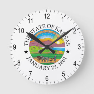 Kansas sign round clock