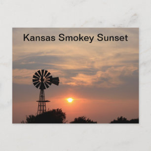 Kansas Smokey Sunset Postcard