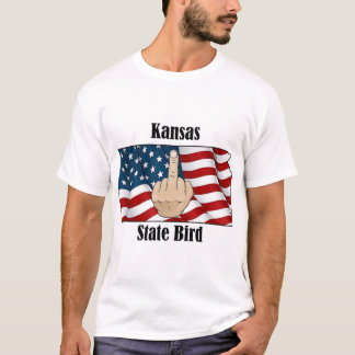 Kansas state bird t-shirt middle finger flag