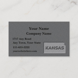 Kansas State Business card carved stone look