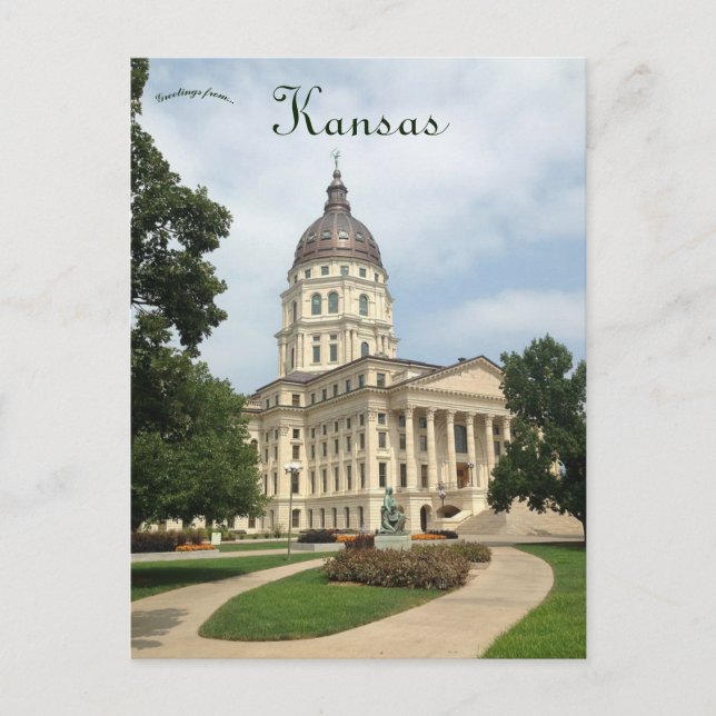 Kansas State Capitol Building Topeka Kansas Postcard (Front)