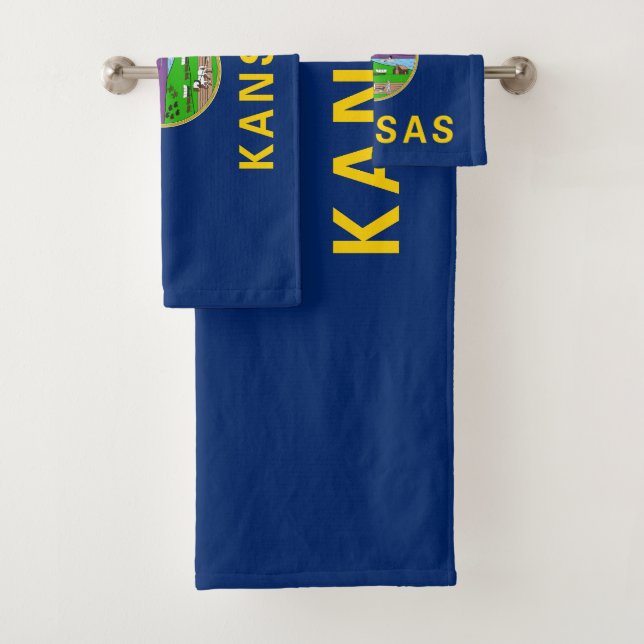 Kansas State Flag Bath Towel Set (Insitu)