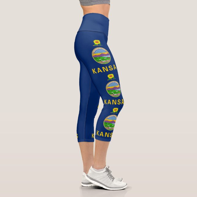 Kansas State Flag Capri Leggings (Right)