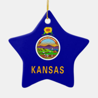 Kansas State Flag Ceramic Ornament
