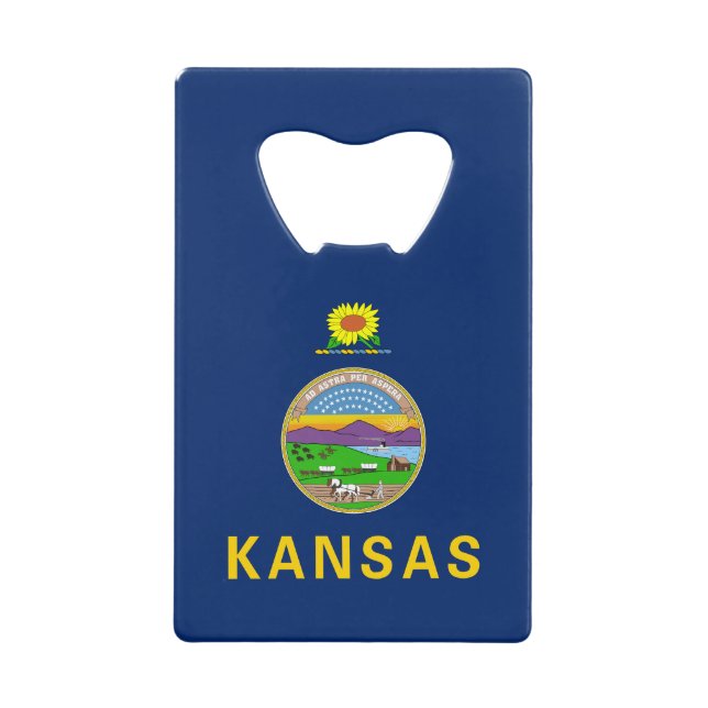Kansas State Flag Credit Card Bottle Opener (Front)