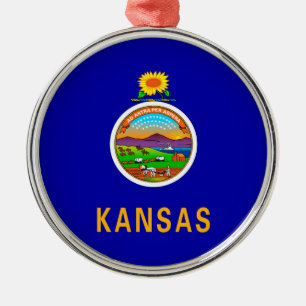 Kansas State Flag Design Metal Ornament