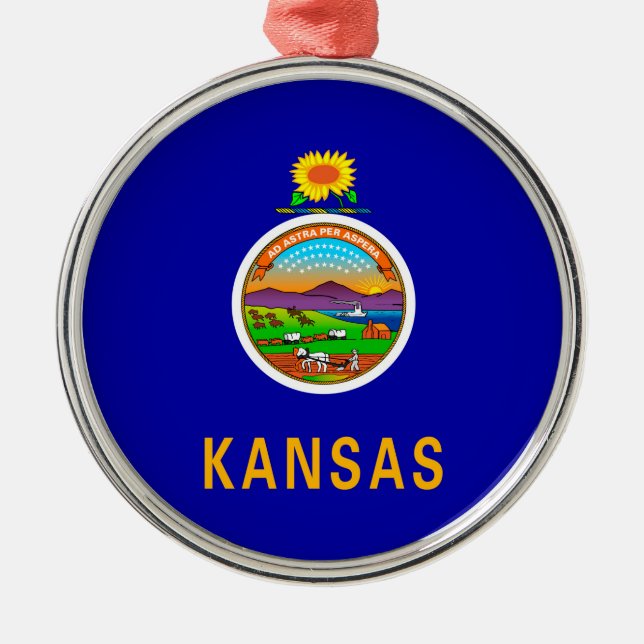 Kansas State Flag Design Metal Ornament (Front)