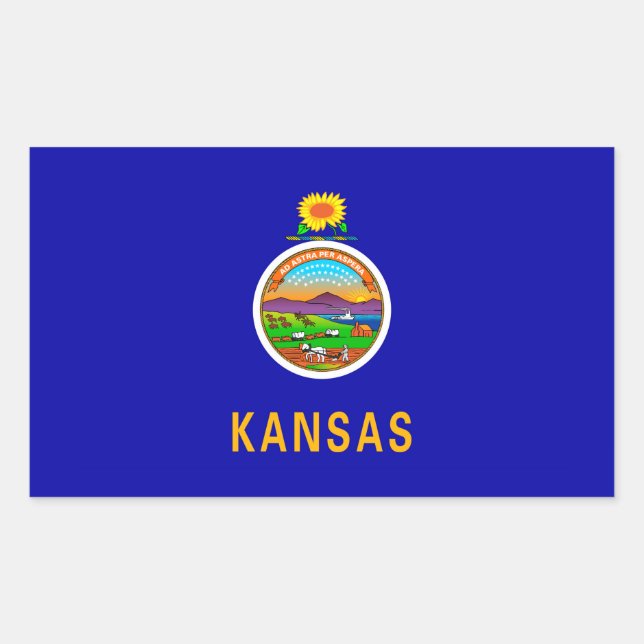 Kansas State Flag Design Sticker (Front)