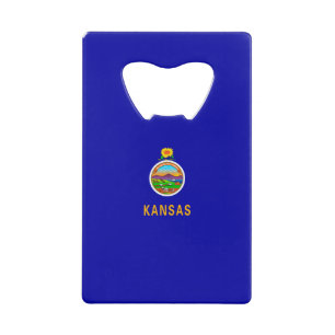 Kansas State Flag Design Wallet Bottle Opener