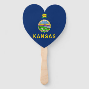 Kansas State Flag Hand Fan