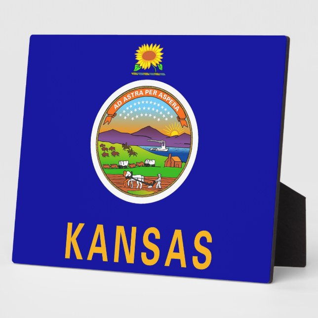 Kansas State Flag Plaque (Side)