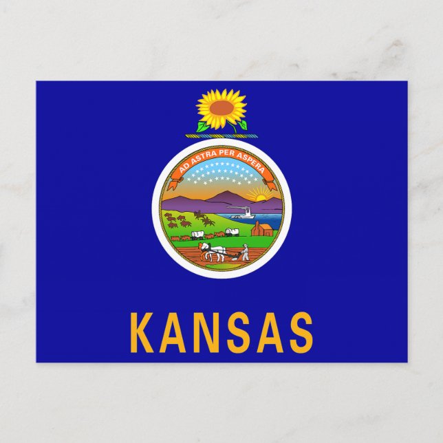 Kansas State Flag Postcard (Front)