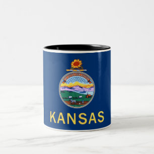 Kansas State Flag Two-Tone Coffee Mug