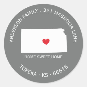 KANSAS State   New Home Address Label Sticker