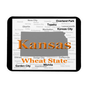 Kansas State Pride Map Magnet