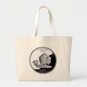 Kansas State Quarter Large Tote Bag