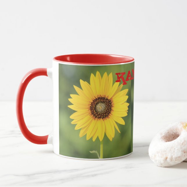 Kansas Sunflower Coffee Mug/Cup Mug (With Donut)