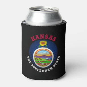 KANSAS SUNFLOWER STATE FLAG CAN COOLER
