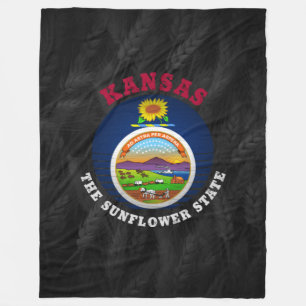 KANSAS SUNFLOWER STATE FLAG FLEECE BLANKET
