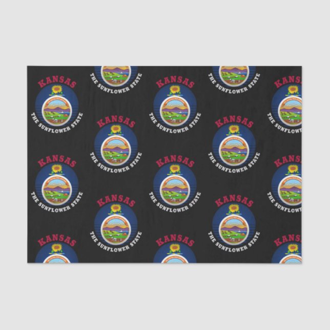 KANSAS SUNFLOWER STATE FLAG TISSUE PAPER (Front)