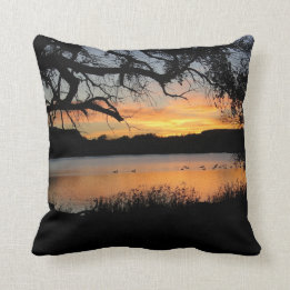 Kansas Sunset at Lake Scott State Park Throw Pillow