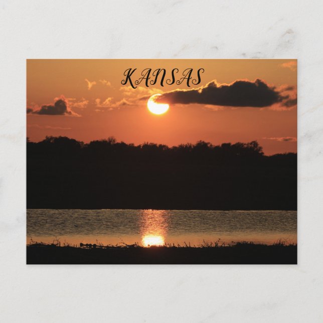 Kansas Sunset Reflection Post Card. Postcard (Front)