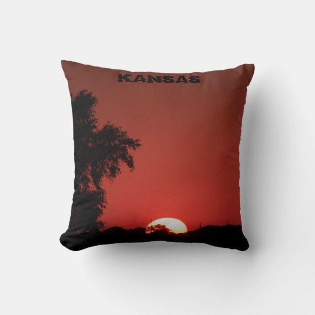 Kansas Sunset,Windmill Throw Pillow (Front)
