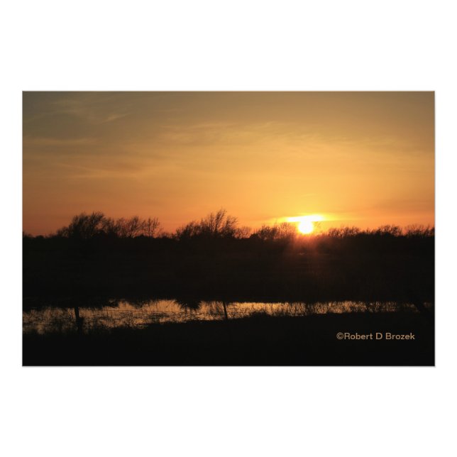 Kansas Sunset with a reflection Photo Enlargement (Front)