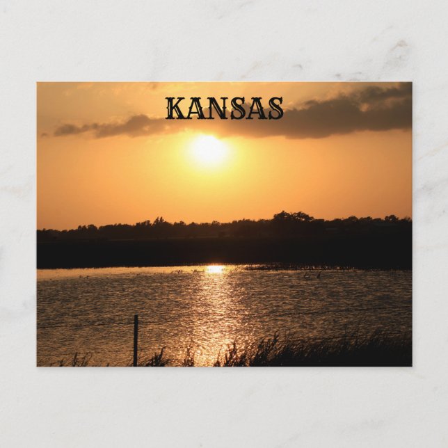 Kansas Sunset with a Reflection POST CARD (Front)