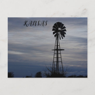 Kansas Sunset with clouds Post Card
