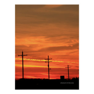 Kansas Sunset with Colourful clouds Poster/Photo Poster