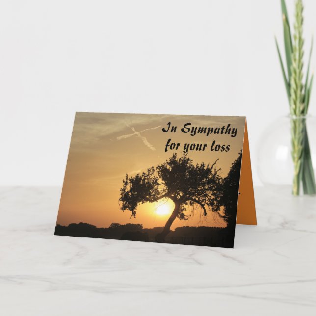 Kansas Sunset with cross Sympathy Card (Front)