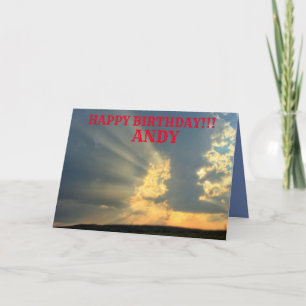 Kansas Sunset with Rays Birthday Greeting Card