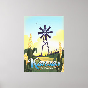 Kansas  "the Wheat State" travel poster. Canvas Print