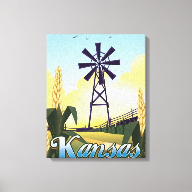 Kansas  "the Wheat State" travel poster. Canvas Print (Front)