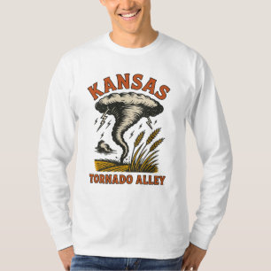 Kansas Tornado Alley   Vintage Storm and wheat T-Shirt