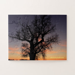 Kansas Tree silhouette Jigsaw Puzzle