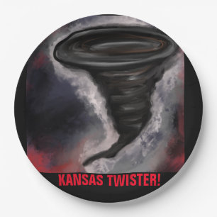 KANSAS TWISTER PAPER PLATE