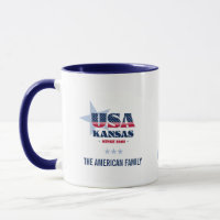 Kansas USA 1861 Blue Star Personalized Mug