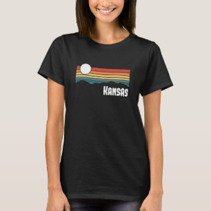 Kansas Vintage Sunset 80s Retro Summer State USA T-Shirt