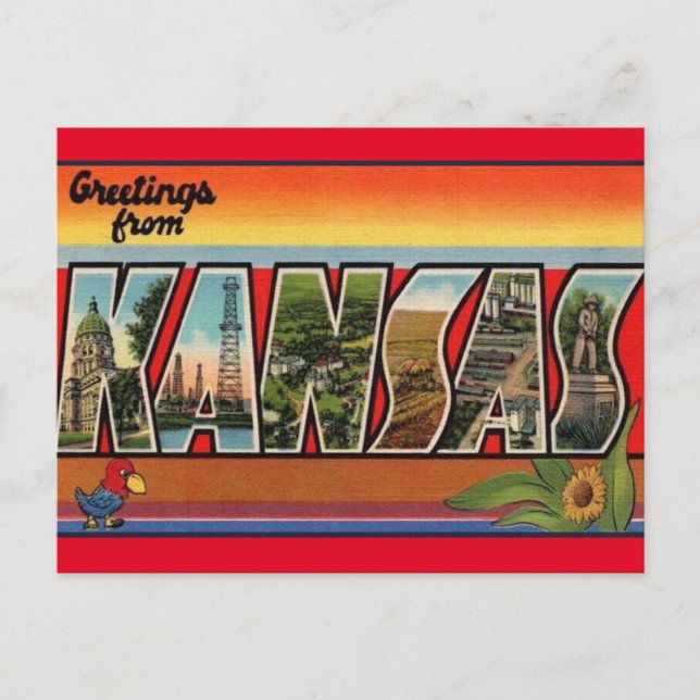 Kansas Vintage Travel Postcard (Front)
