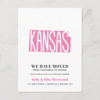 KANSAS We've moved New address New Home Postcard