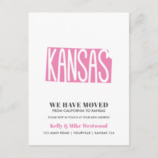 KANSAS We've moved New address New Home   Postcard