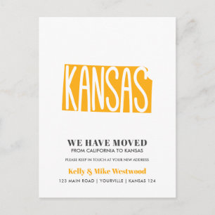 KANSAS We've moved New address New Home Postcard