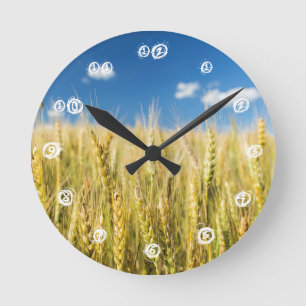 Kansas Wheat Round Clock
