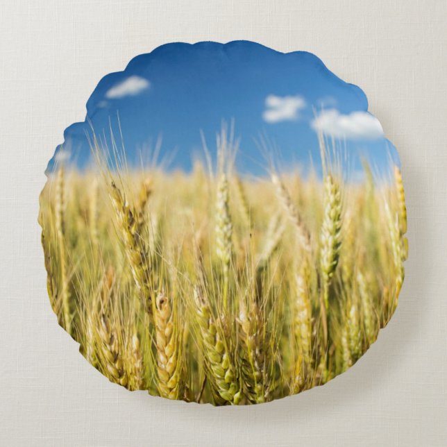 Kansas Wheat Round Pillow (Front)