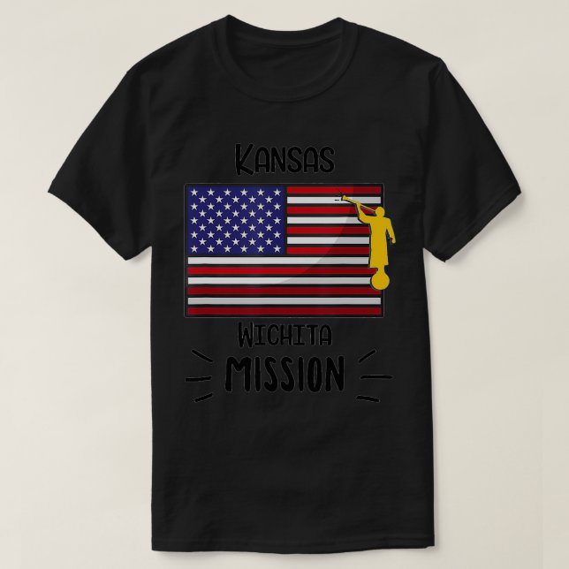 Kansas Wichita Mormon LDS Mission Missionary Gift  T-Shirt (Design Front)