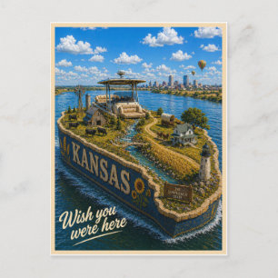 Kansas   Wish You Were Here   State Series Postcard
