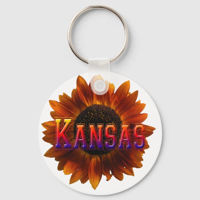 Kansas with Sunflower Keychain (Front)